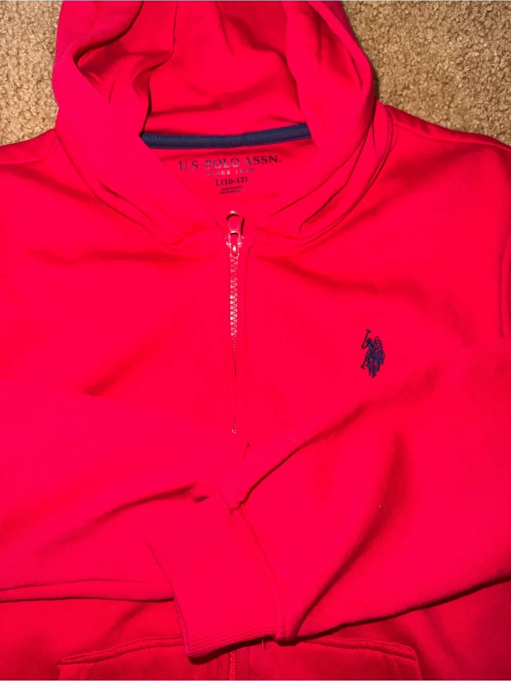 Ralph Lauren Bright Red Hoodie with Polo Emblem